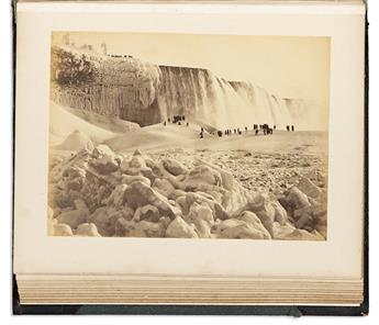 (PHOTOGRAPHY.) Bound collection of fine nineteenth-century albumen photographs of New York City, Niagara Falls, and the Bahamas.